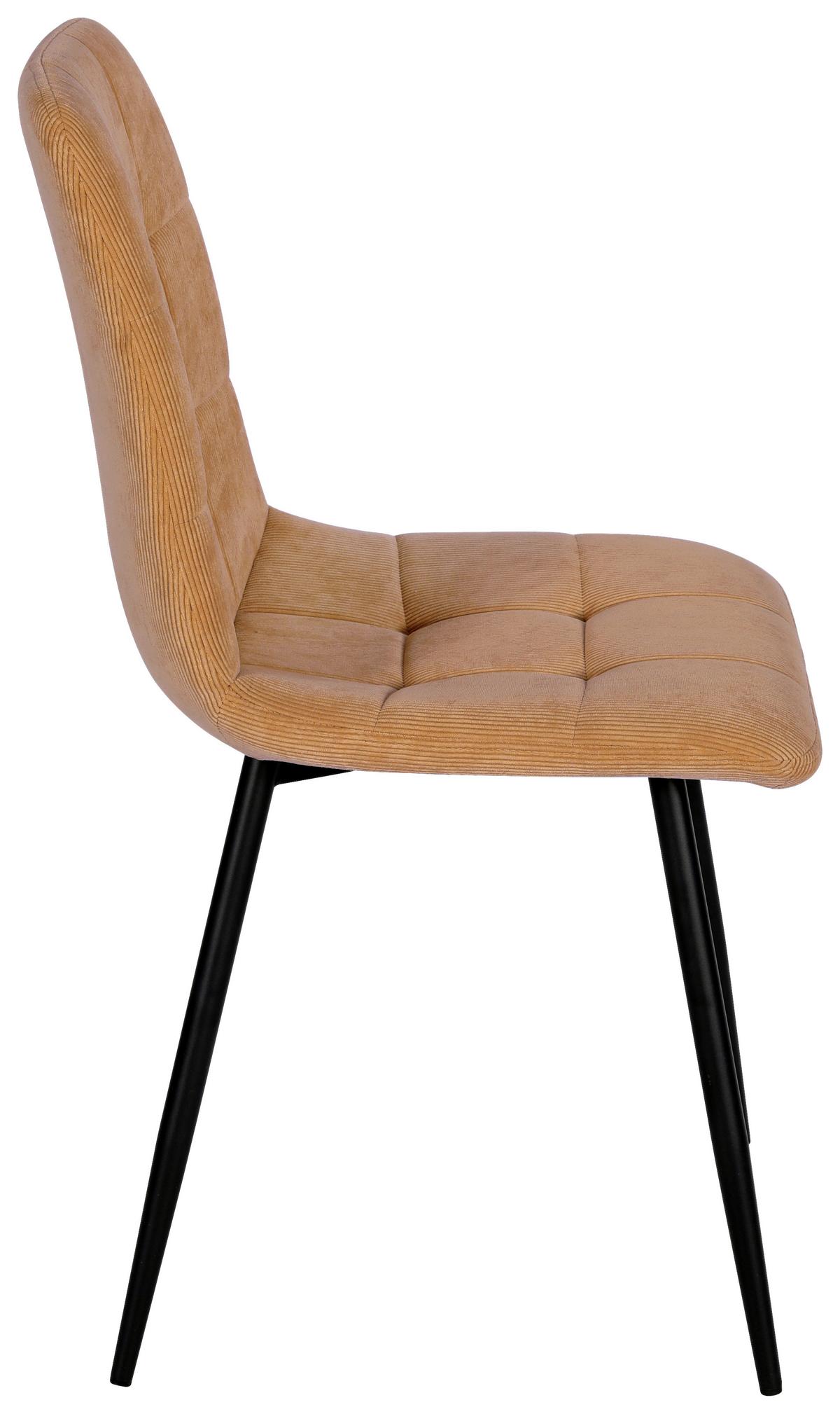Stuhl Nino aus Kord in Gelb - Gelb/Schwarz, Modern, Holz/Textil (45/87/57cm) - Mömax