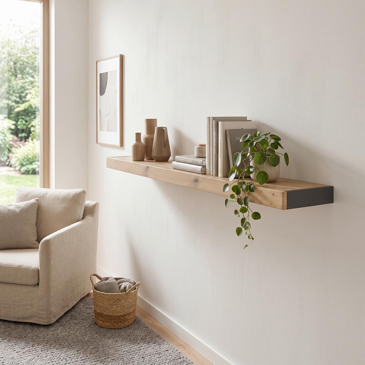 Zidna Polica Turino - hrast Artisan, Trend, drvni materijal (150/6/25cm) - Modern Living
