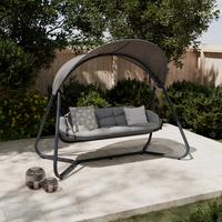 Hintaágy Holiday - világosszürke/antracit, Modern, textil/fém (234/141,5/200cm) - Mömax