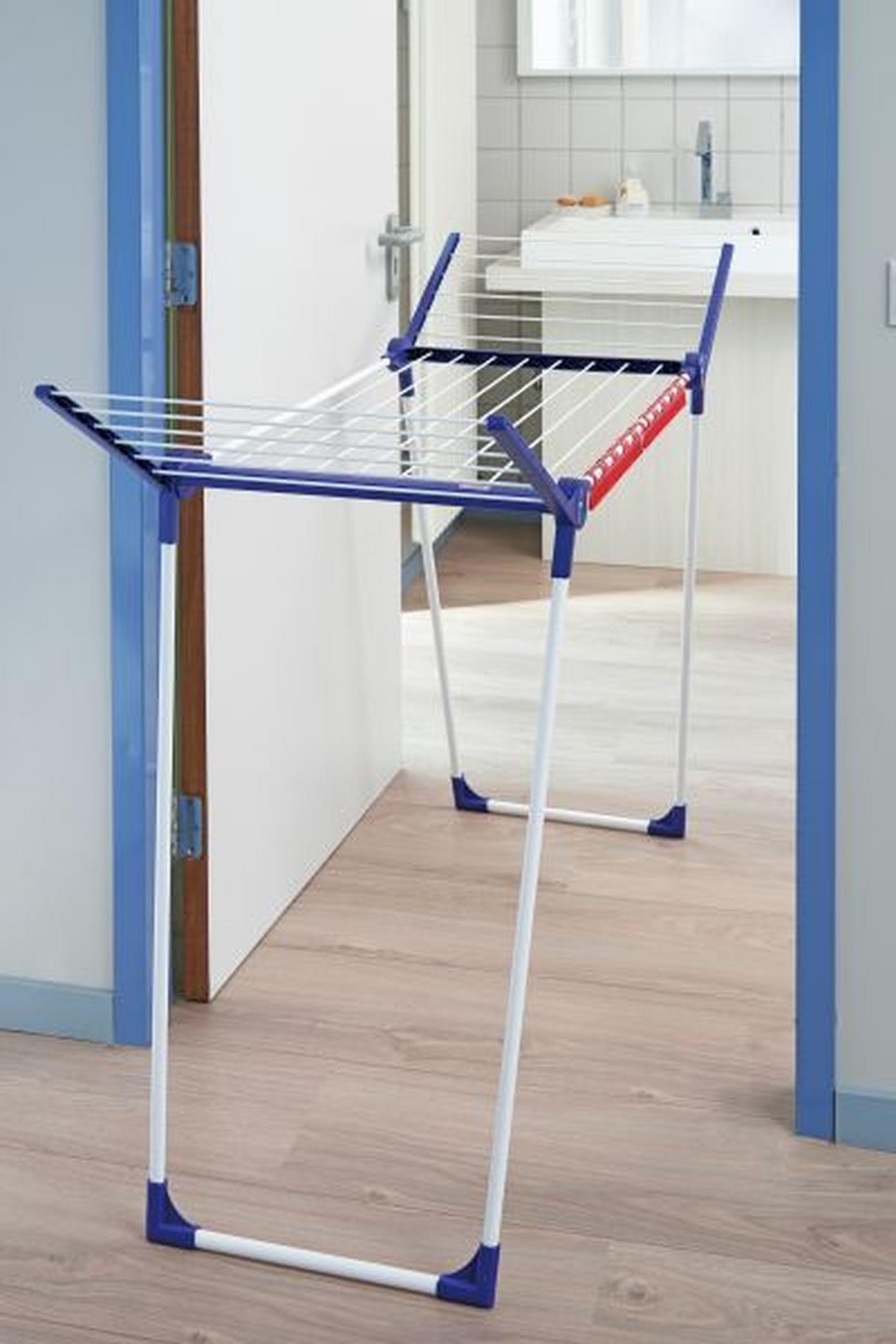 SUSZARKA STOJĄCA 81570 - niebieski/biały, Basics, tworzywo sztuczne/metal (157/55/87cm) - Leifheit