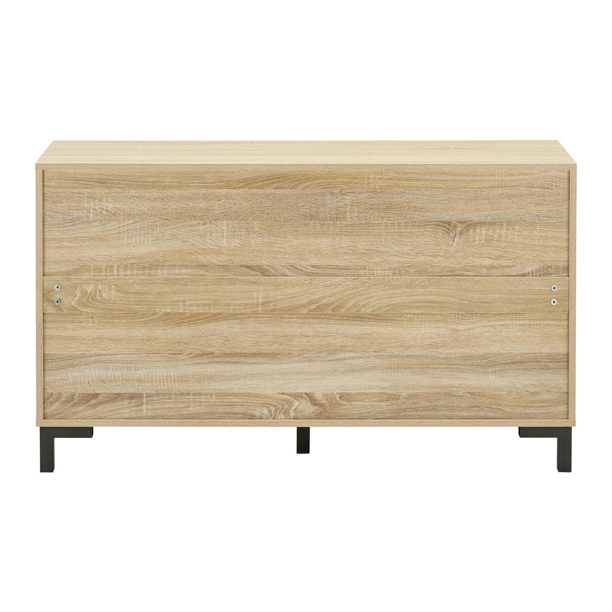 Sideboard Lori Eichefarben MDF - Eichefarben/Schwarz, MODERN, Metall (120/70/35cm) - Bessagi Home