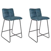 Barhocker-Set Jeremy 2er-Set ca. 44x87 cm Türkis - Türkis/Schwarz, KONVENTIONELL, Textil/Metall (44/87/50cm) - MID.YOU