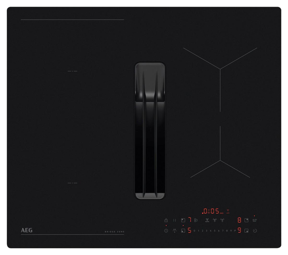Kochfeld-Dunstabzug-Kombi XUB6643IT Schwarz - Schwarz, MODERN, Glas (58/22,5/51cm) - AEG