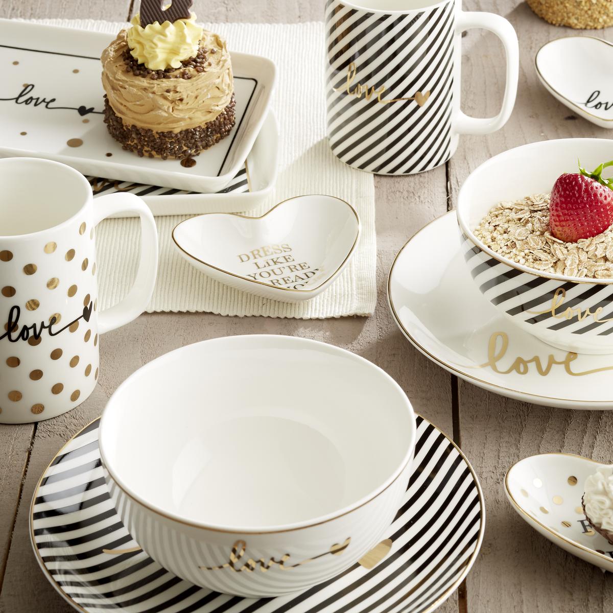 Kávésbögre Gloria - fekete/aranyszínű, Modern, kerámia (7,9/10,8cm) - Modern Living