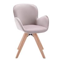 KRZESŁO Z PODŁOKIETNIKAMI LUAN - różowy/kolor bukowy, Modern, metal/drewno (60/84/60,5 cmcm) - Bessagi Home
