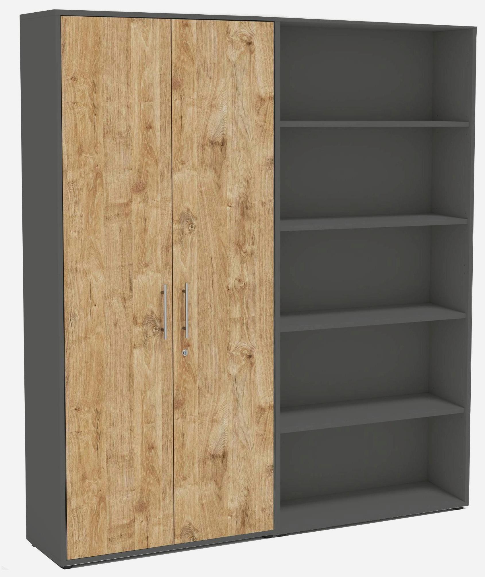 AKTENSCHRANK OFFICE EDITION - SW SET 1 HOCH - Eichefarben/Anthrazit, MODERN, Holzwerkstoff (168,8/185,6/33cm) - MID.YOU