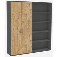 AKTENSCHRANK OFFICE EDITION - SW SET 1 HOCH - Eichefarben/Anthrazit, MODERN, Holzwerkstoff (168,8/185,6/33cm) - MID.YOU
