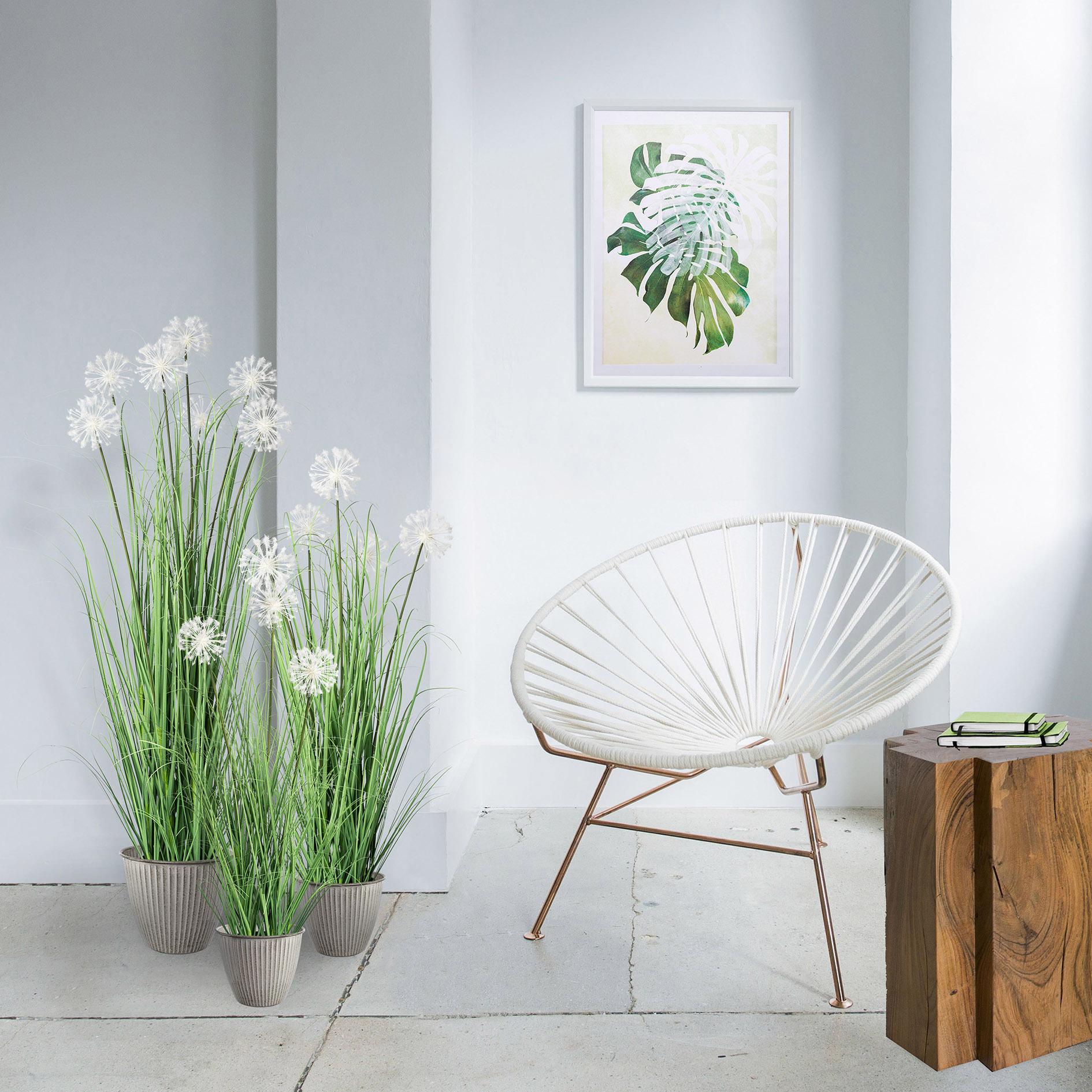 Kunstpflanze Daisy in Grün, ca. 78cm - Schwarz/Weiß, MODERN, Kunststoff (78cm) - P & B