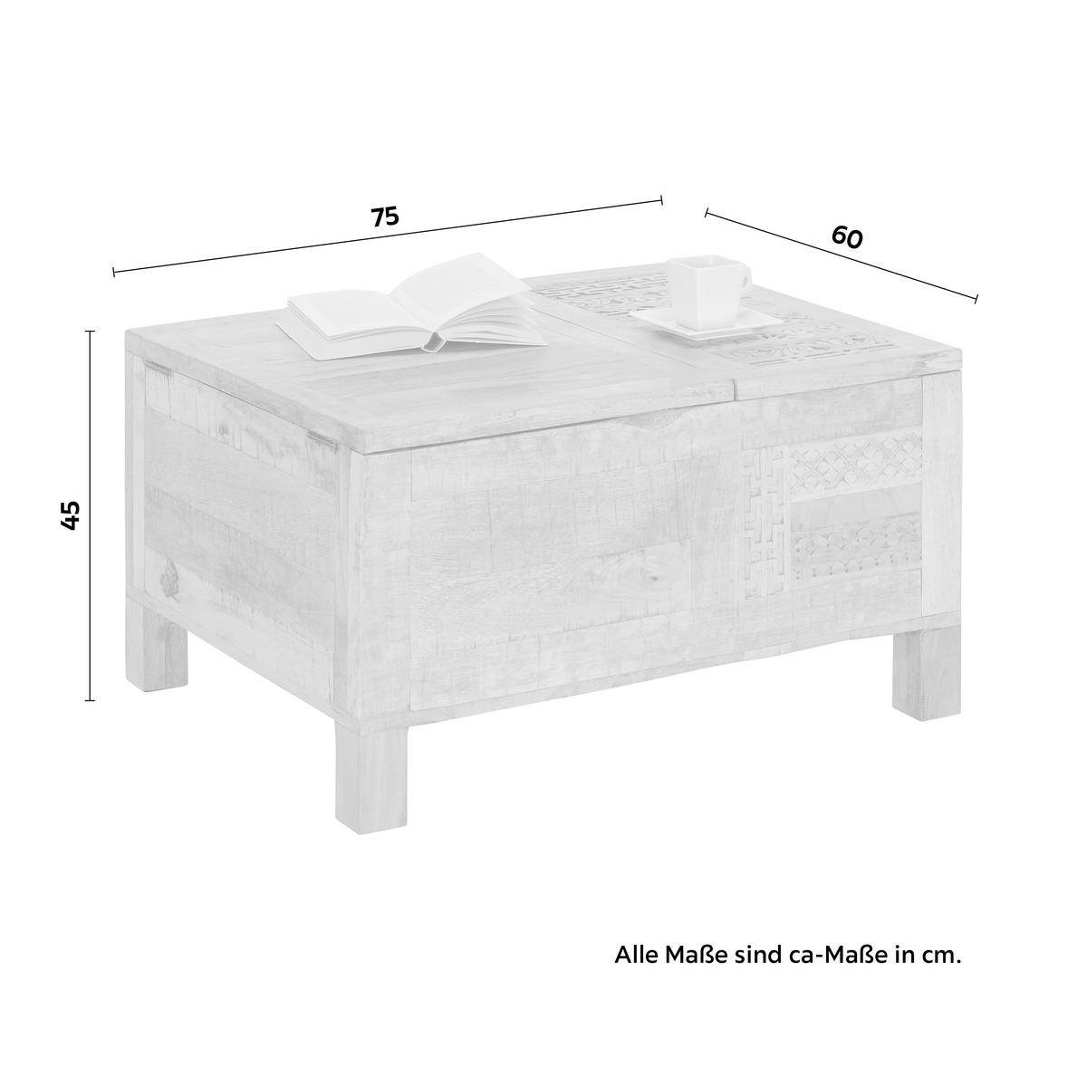 Dohányzóasztal Rusztikus Carl - natúr, Lifestyle, fa (75/60/45cm) - Zandiara