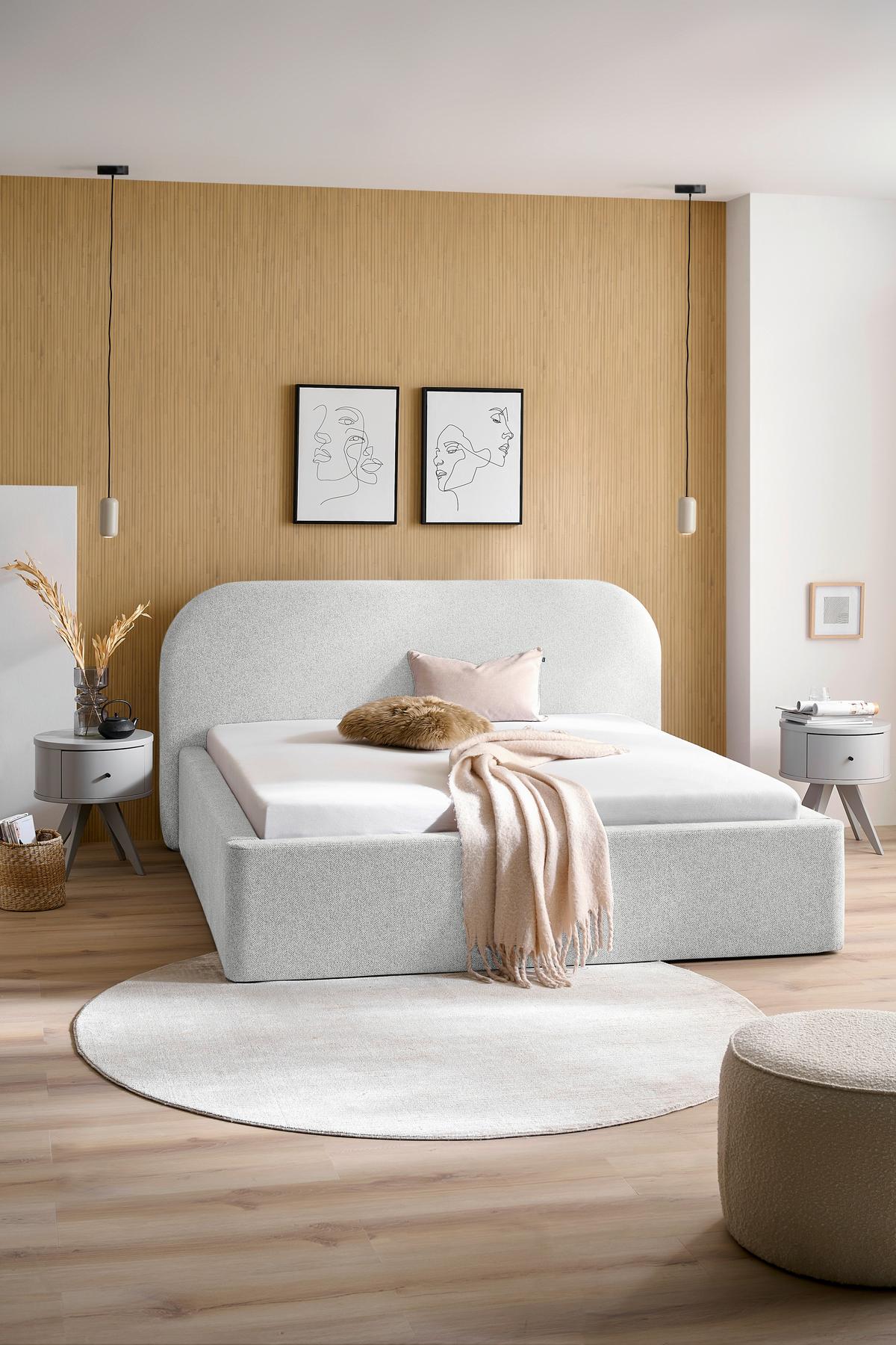 Tapecirani Krevet Bilbao Classic - crna/krem, Design, tekstil (180/200cm) - Based