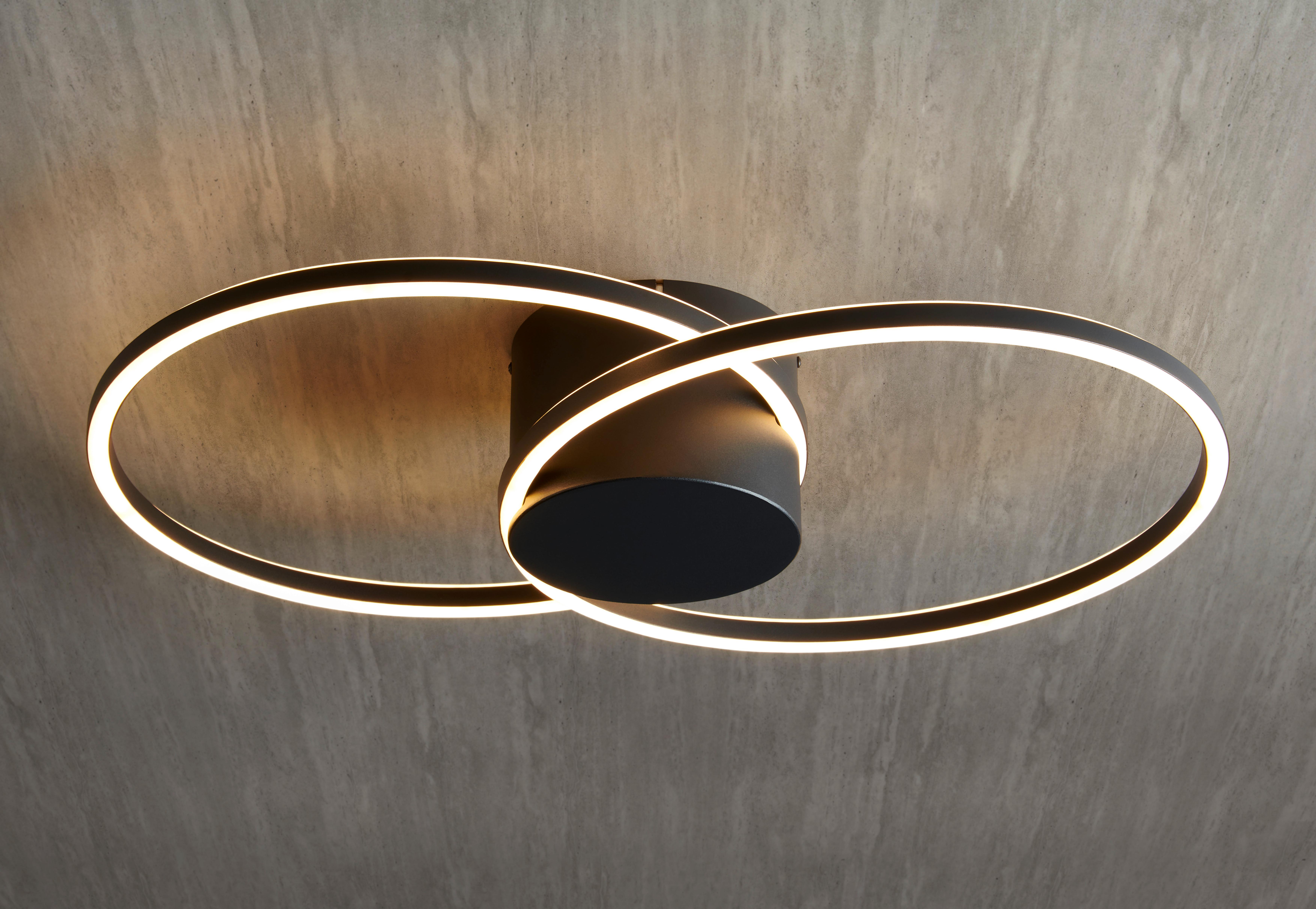 Led Mennyezeti Lámpa Elian - fekete, Modern, műanyag/fém (71/45/13cm) - Visiona