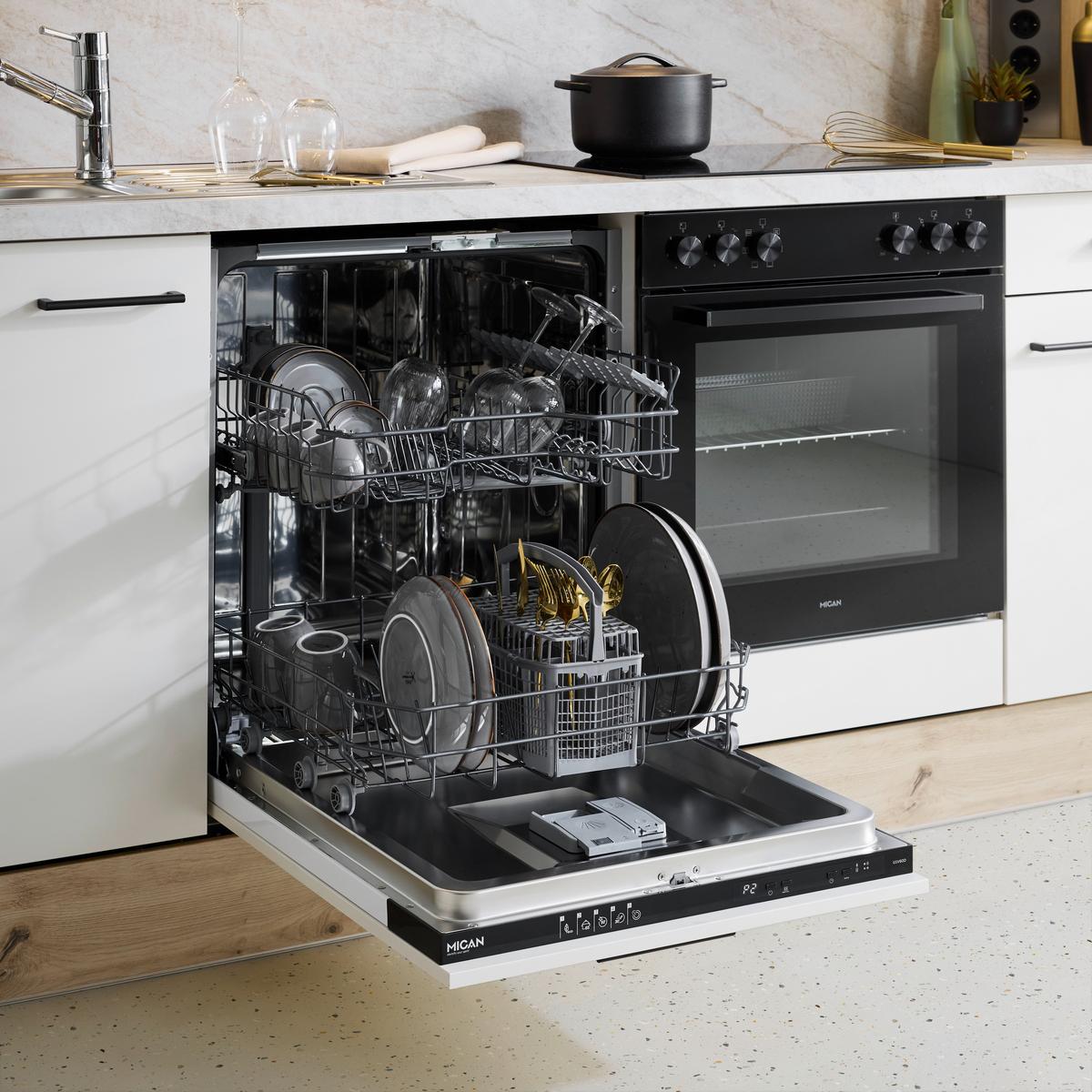 Küchenblock IP1200 o. Geräte Weiß/Eiche - Eichefarben/Schwarz, MODERN, Holzwerkstoff/Metall (310cm) - Impuls