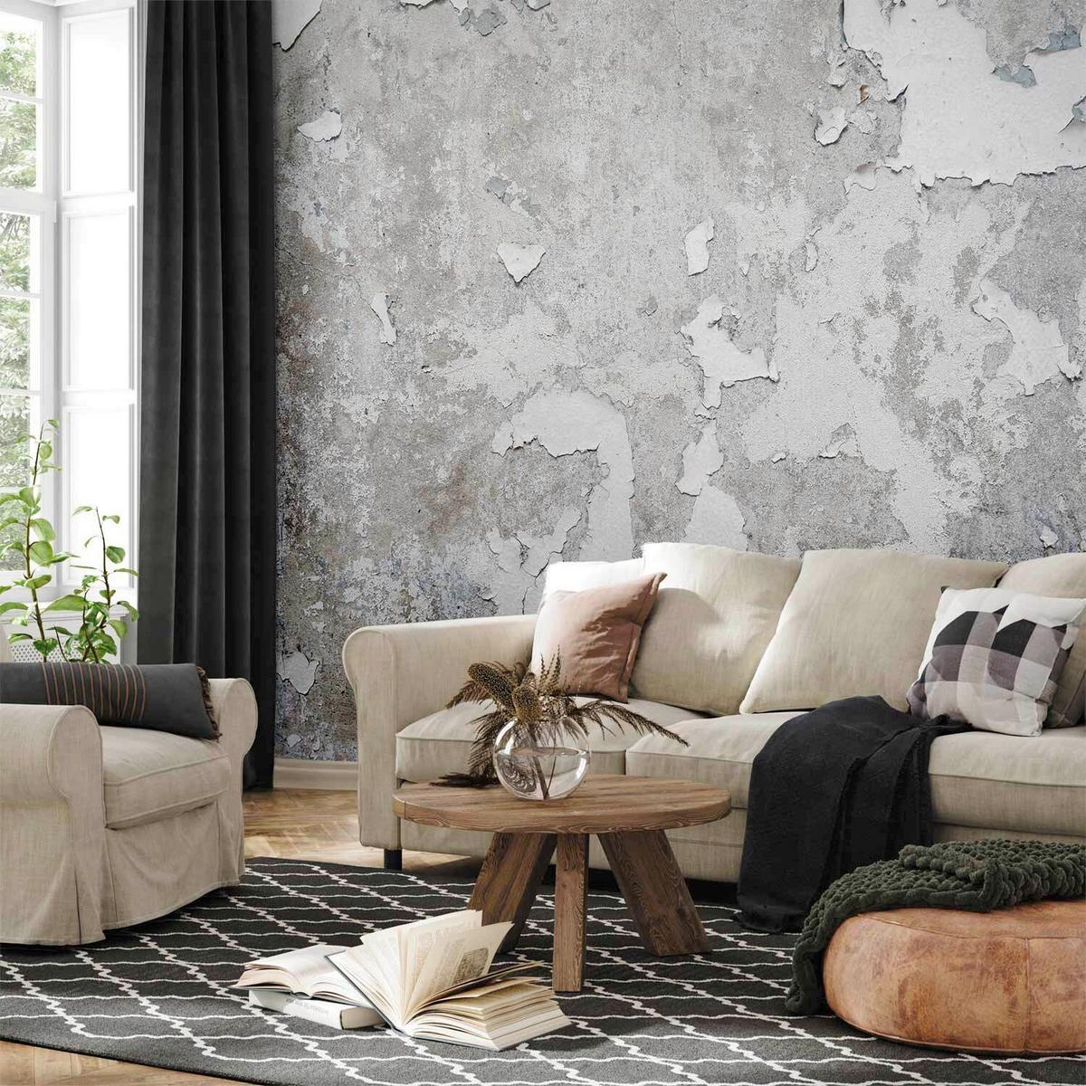 Fototapeta Greek Frescoes, 250x175cm - sivobež/siva, Trendi, tekstil (250/175cm) - artgeist