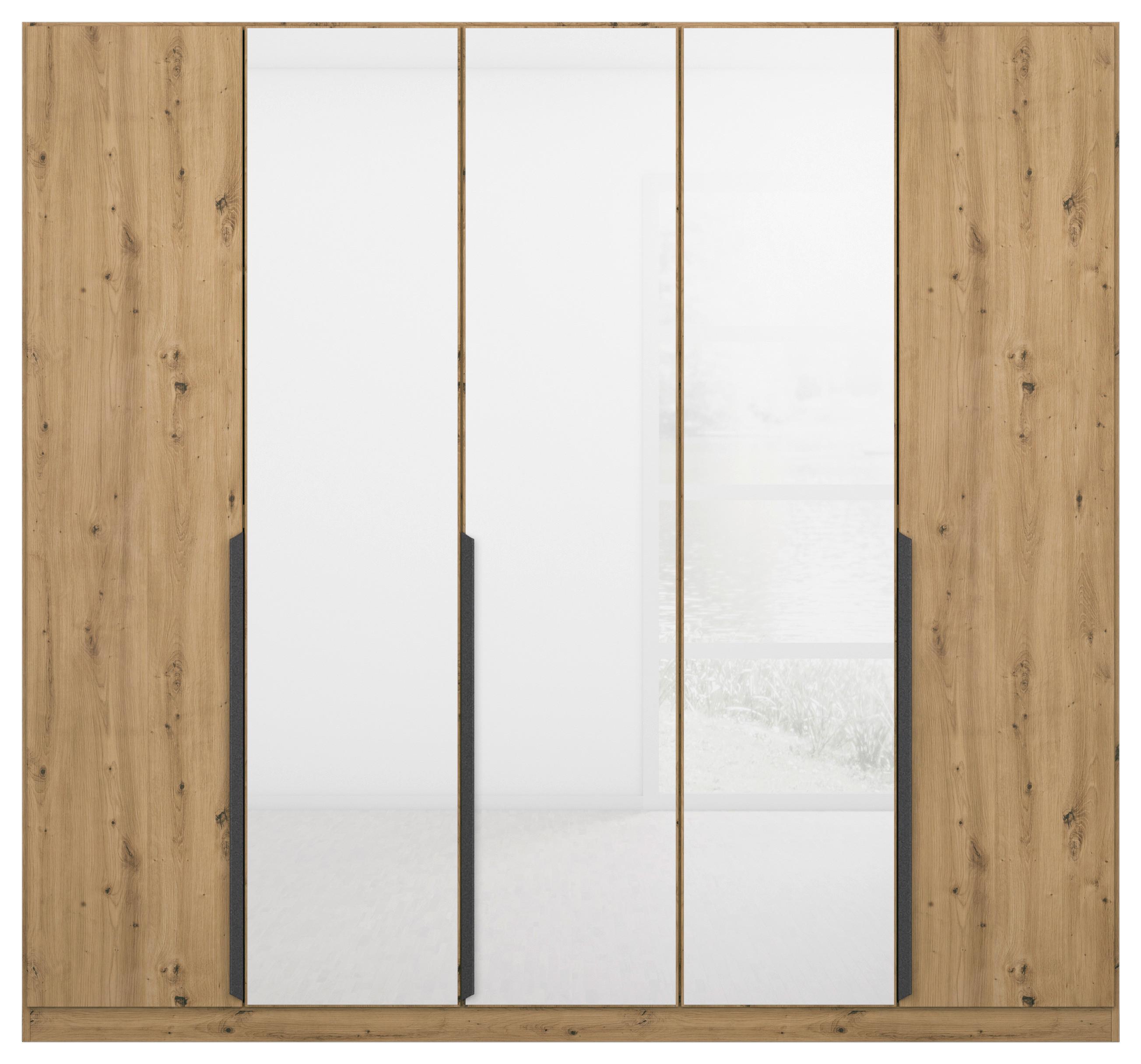 DULAP USI ROTATIVE ARTEMIS - alb/stejar Artisan, Modern, sticlă/material pe bază de lemn (225/210/54cm) - Modern Living