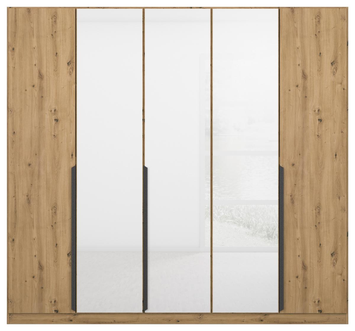 DULAP USI ROTATIVE ARTEMIS - alb/stejar Artisan, Modern, sticlă/material pe bază de lemn (225/210/54cm) - Modern Living