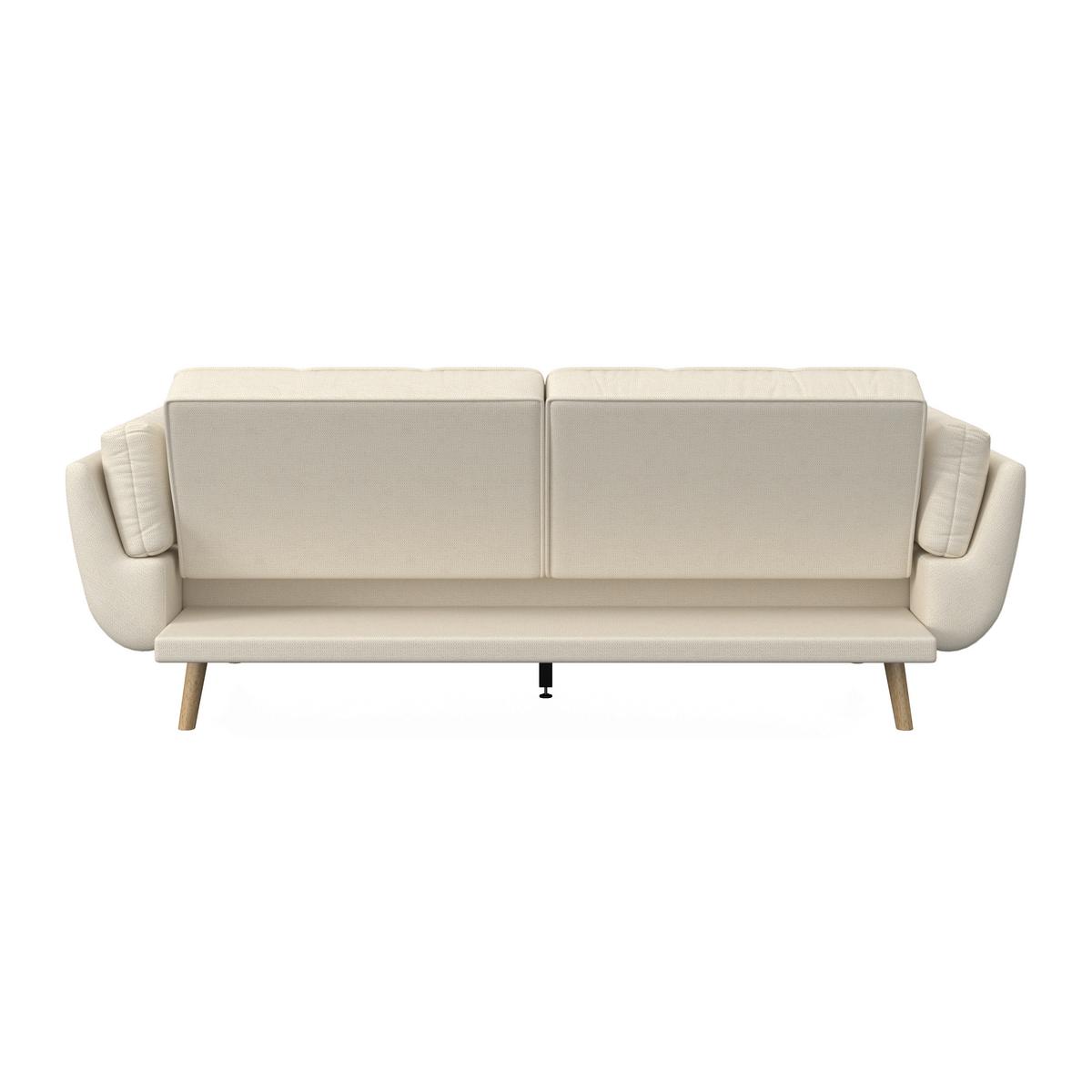 Schlafsofa Cora Webstoff Creme - Creme/Naturfarben, MODERN, Holz/Textil (214/92/81cm) - Bessagi Home