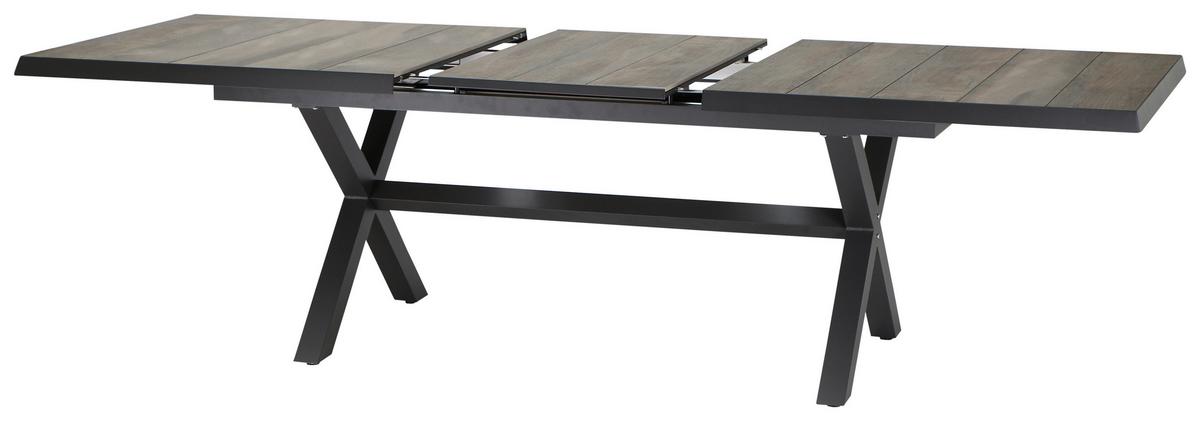 Gartengarnitur Corido 7-tlg. Grau - Grau, Basics, Keramik/Kunststoff (100/109/200cm) - Siena Garden