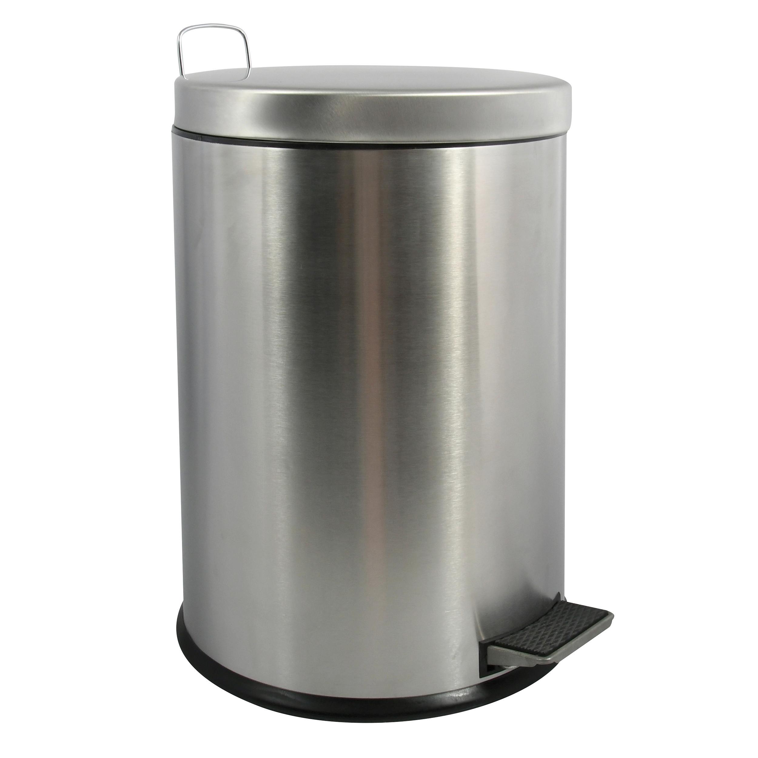 Treteimer 100109 - Edelstahlfarben/Schwarz, Basics, Kunststoff/Metall (29/46/29cm) - Spirella