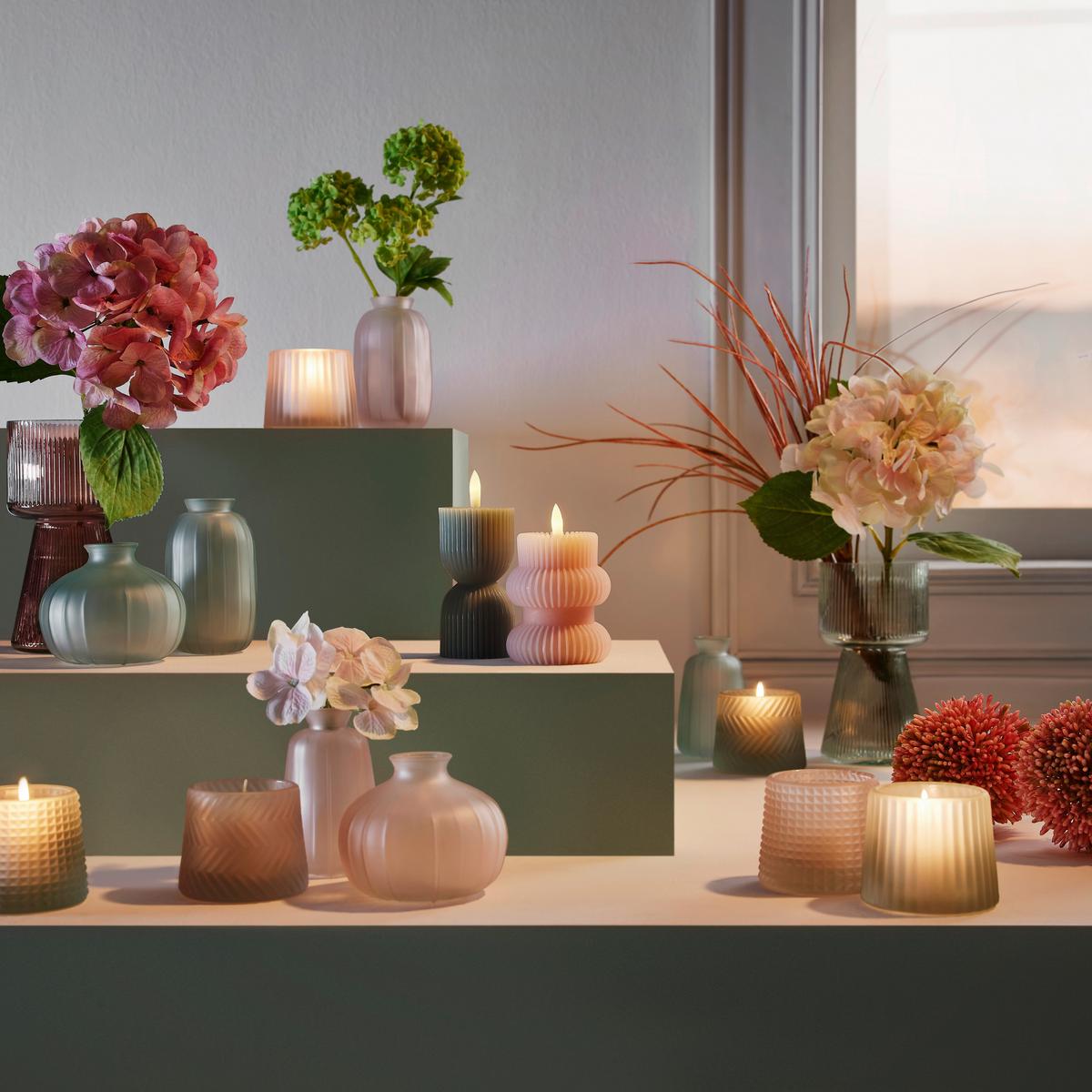 LED-Kerze Gia in Grün - Grün, Basics, Kunststoff (7/12.5cm) - Modern Living