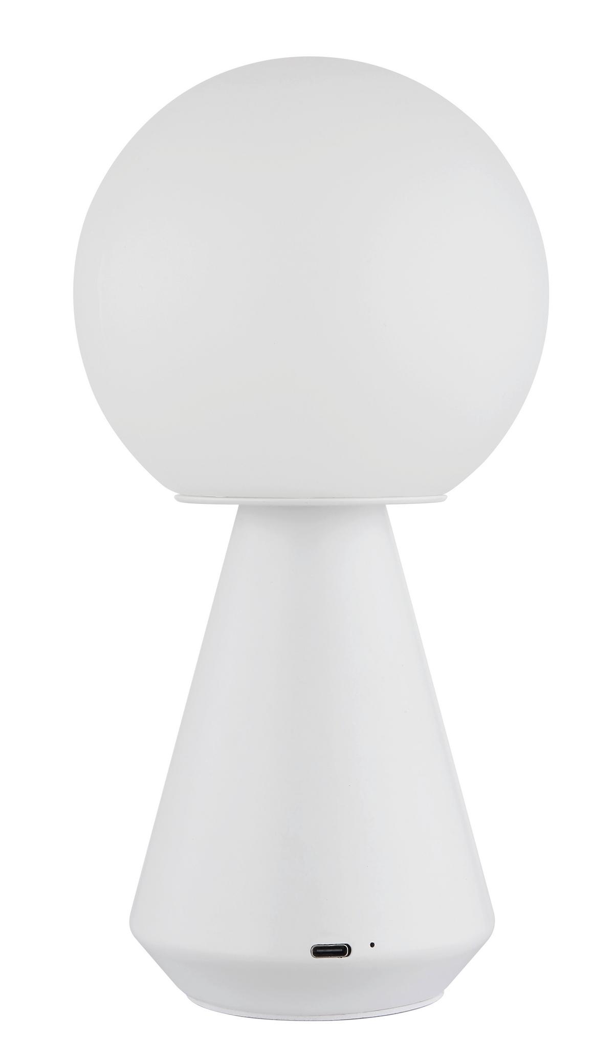 AKKU-TISCHLEUCHTE 21029W SORA - Weiss, Design, Kunststoff/Metall (12/23,5cm) - Globo