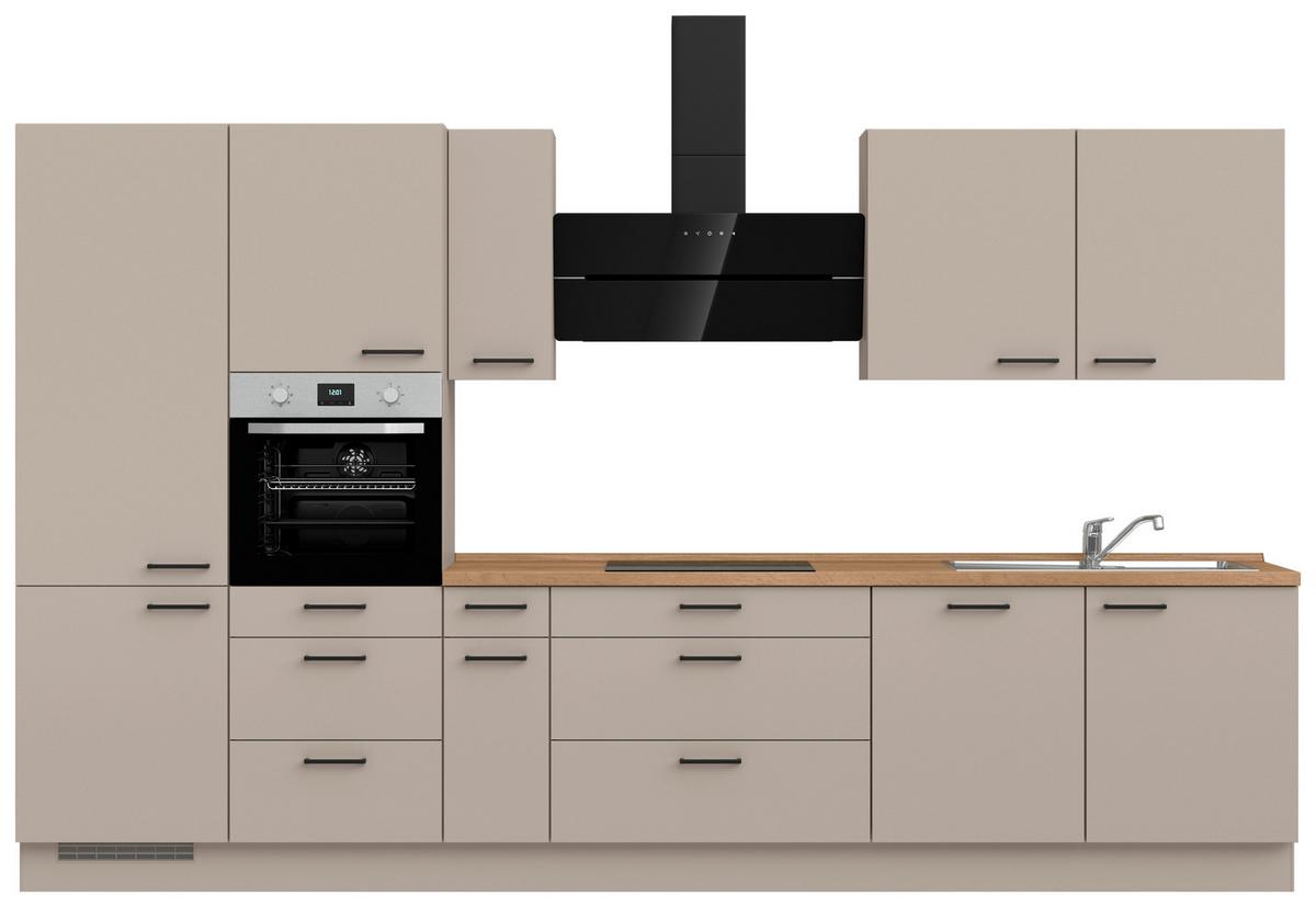 Küchenleerblock Easytouch High o. Geräte Sandfarben - Sandfarben/Eichefarben, MODERN, Holzwerkstoff/Metall (360cm) - Nobilia