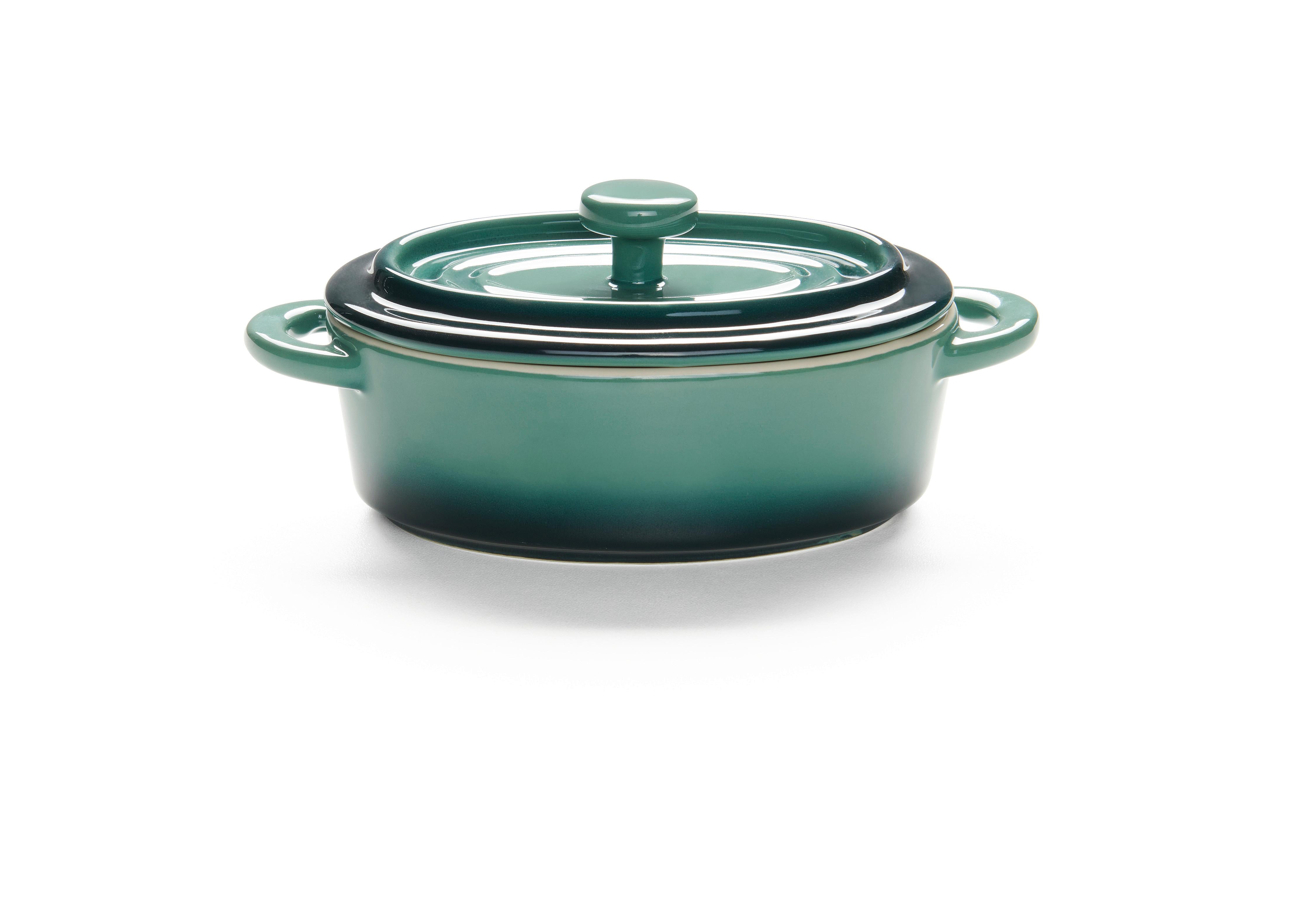 Auflaufformenset Elisa Grün, 2-teilig - Grün, KONVENTIONELL, Keramik (14,7/6,7/11,6cm) - Modern Living