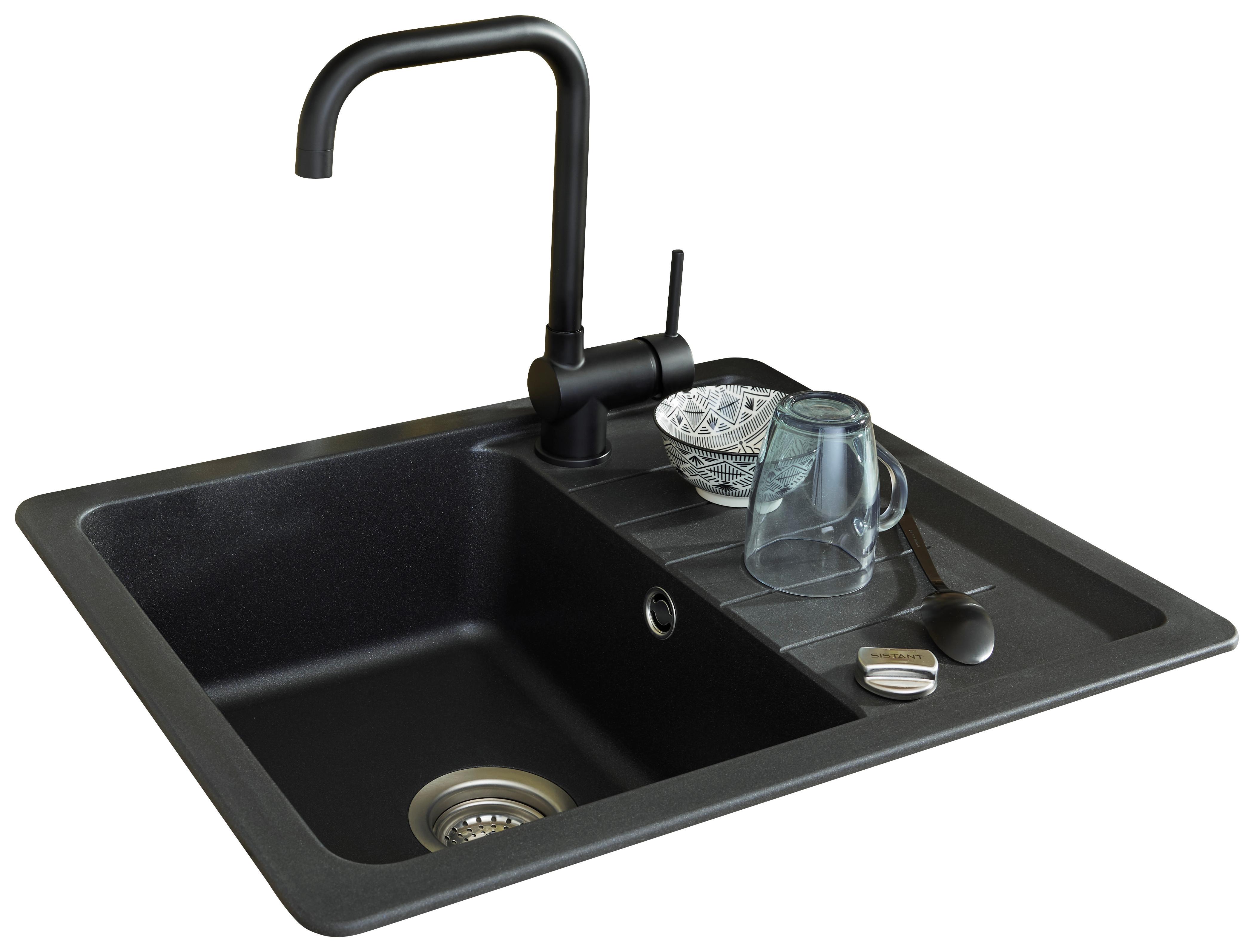 Spüle Toronto 100 in Schwarz - Schwarz, MODERN, Stein (62/50cm) - Sistant