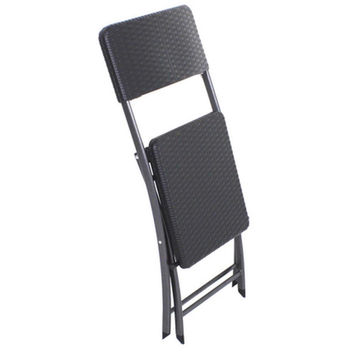 Gartengarnitur 3-tlg. Metall/ Kunststoff Schwarz - Schwarz, Basics, Kunststoff/Metall (62/74/62cm) - Gardenson