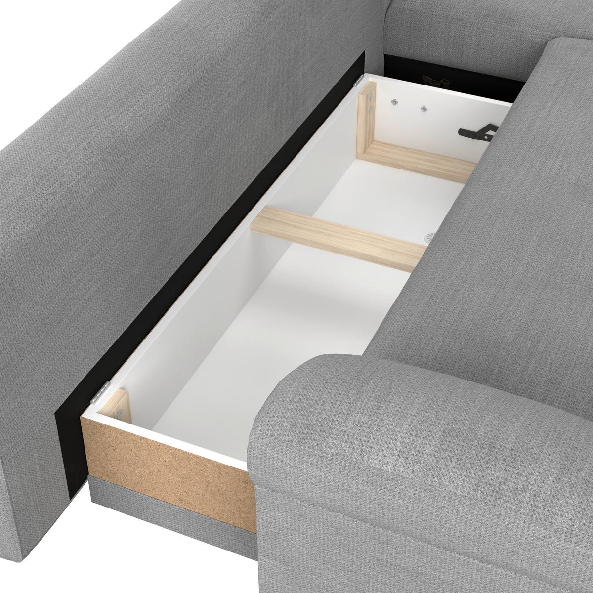 Kutna Garnitura Mendoza - plavkastosiva/crna, Konvencionalno, tekstil (309/197cm) - Modern Living