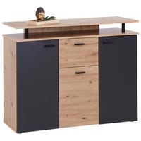 Komoda Leon, Antracit, Barva Hrasta - črna/antracit, Moderno, umetna masa/leseni material (117/92,3/38cm) - Mömax