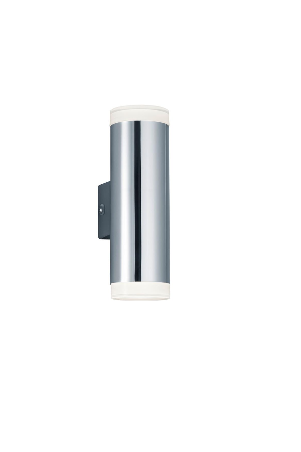 LED-Wandleuchte Ray in Weiß/Chrom max. 2x4 Watt - Chromfarben/Weiß, Basics, Kunststoff (16,6/5,2/8cm) - Trio Leuchten
