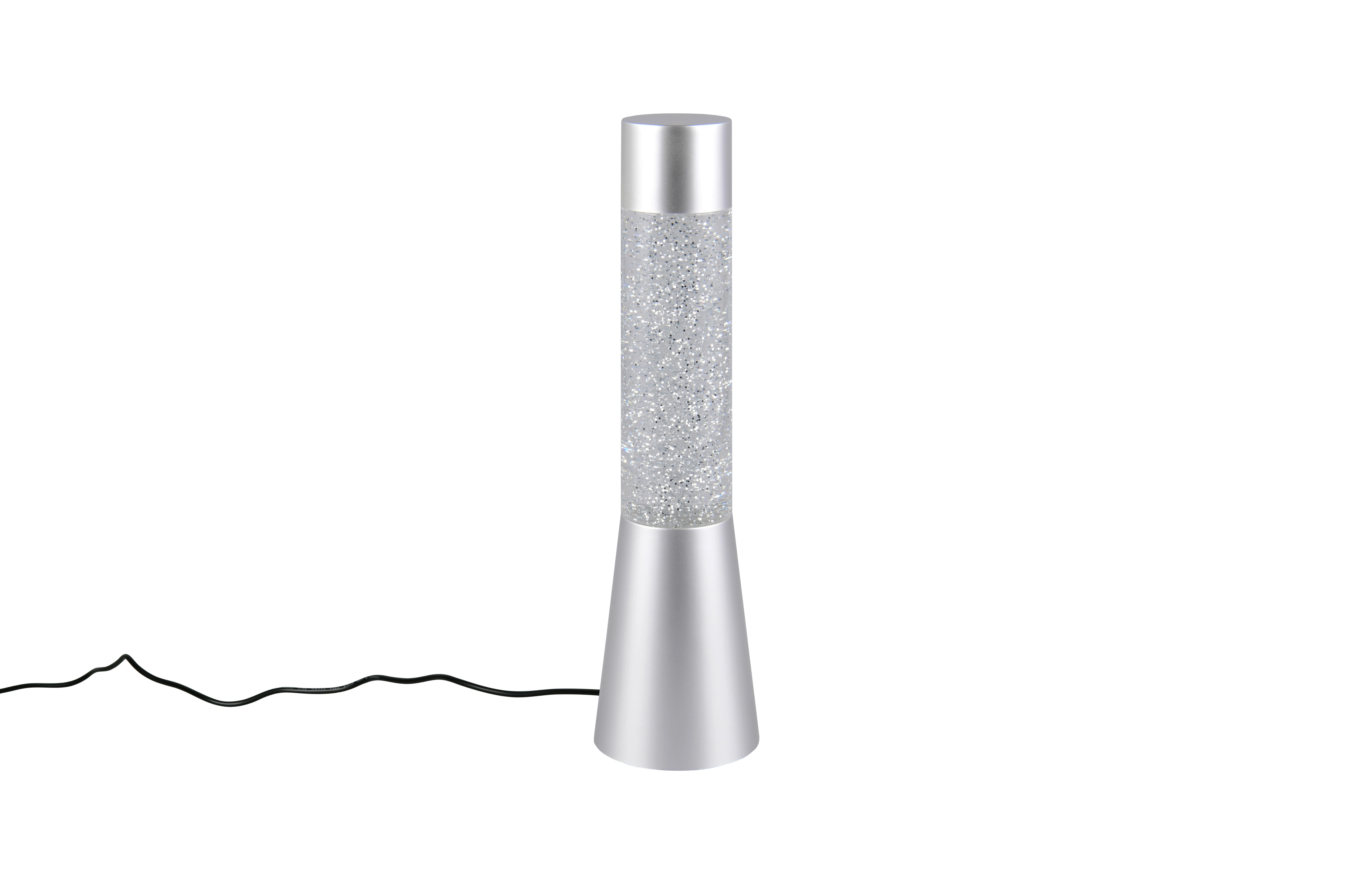 GLITTERLAMPA GERTRUDE - silver, Klassisk, metall/plast (9/33cm) - Mömax