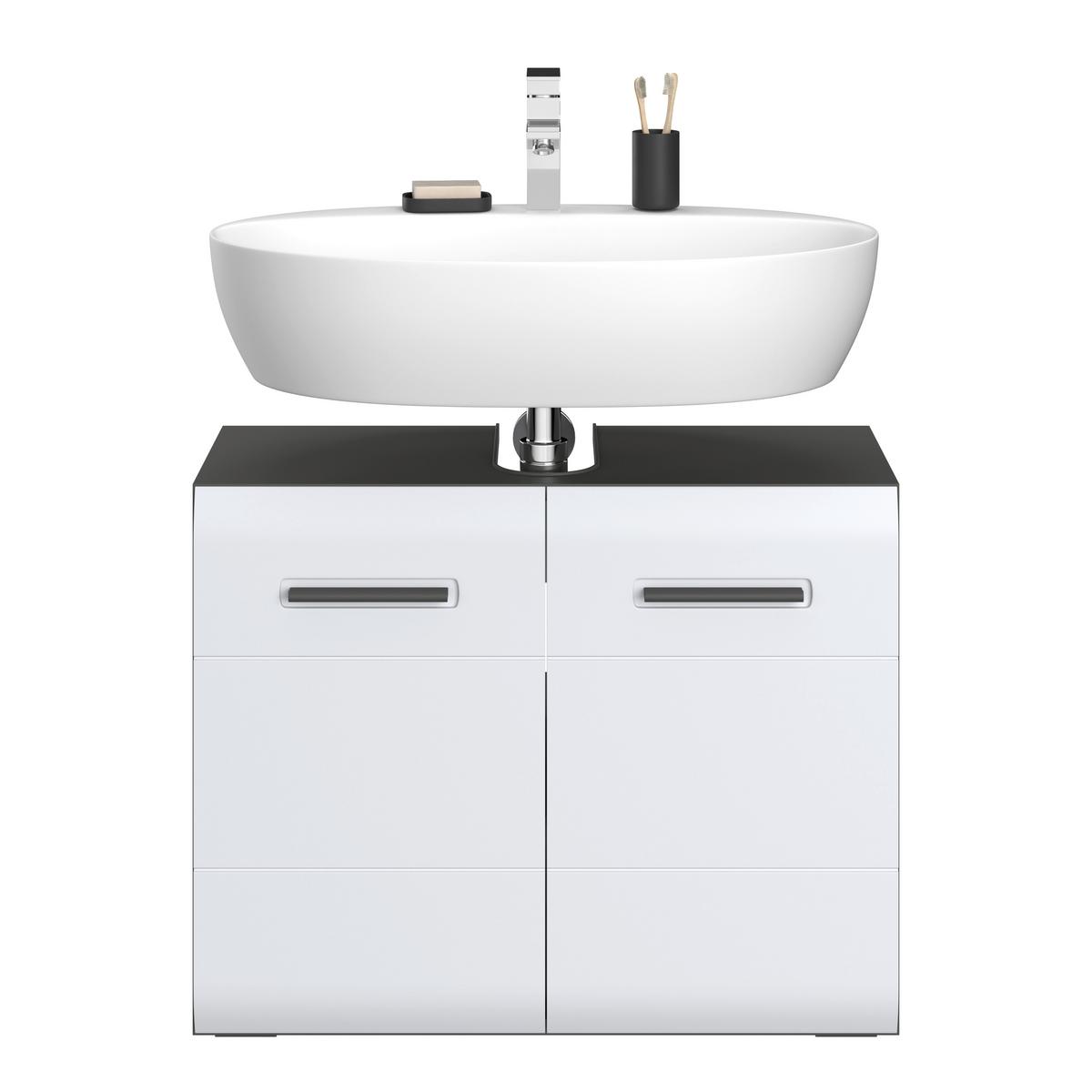 Element Ispod Umivaonika Pearl New - bijela/antracit, Konvencionalno, drvni materijal/plastika (70/55,5/29,6cm)