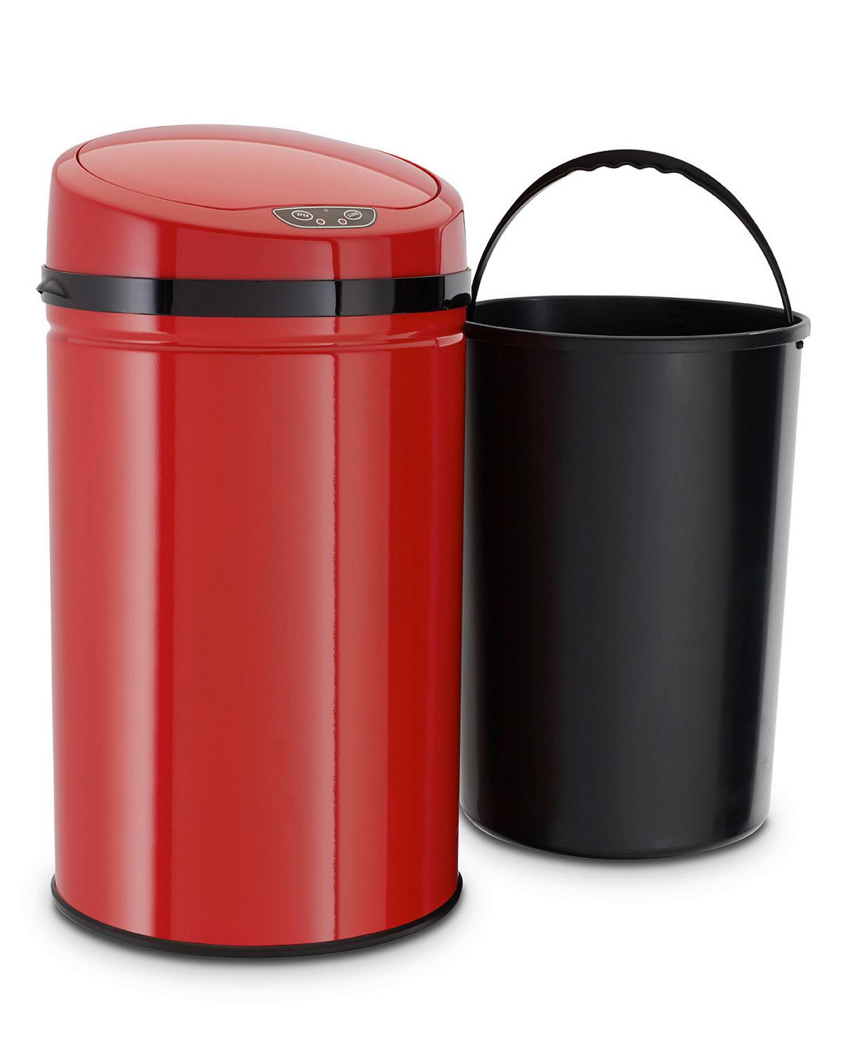 Koš Za Smeti Inox, 30 L - rdeča/črna, Basics, kovina/umetna masa (30,5/56,5cm) - Echtwerk