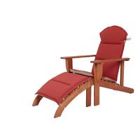 Sonnenliege Harper Holz ca. 142x70x93 cm Rot/Weiß - Eukalyptusholzfarben/Rot, Basics, Holz (142/70/93cm) - Gardenson