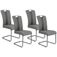 Schwingstuhl Amber Grau 2er-Set - Anthrazit/Grau, MODERN, Textil/Metall (43/98/56cm) - MID.YOU