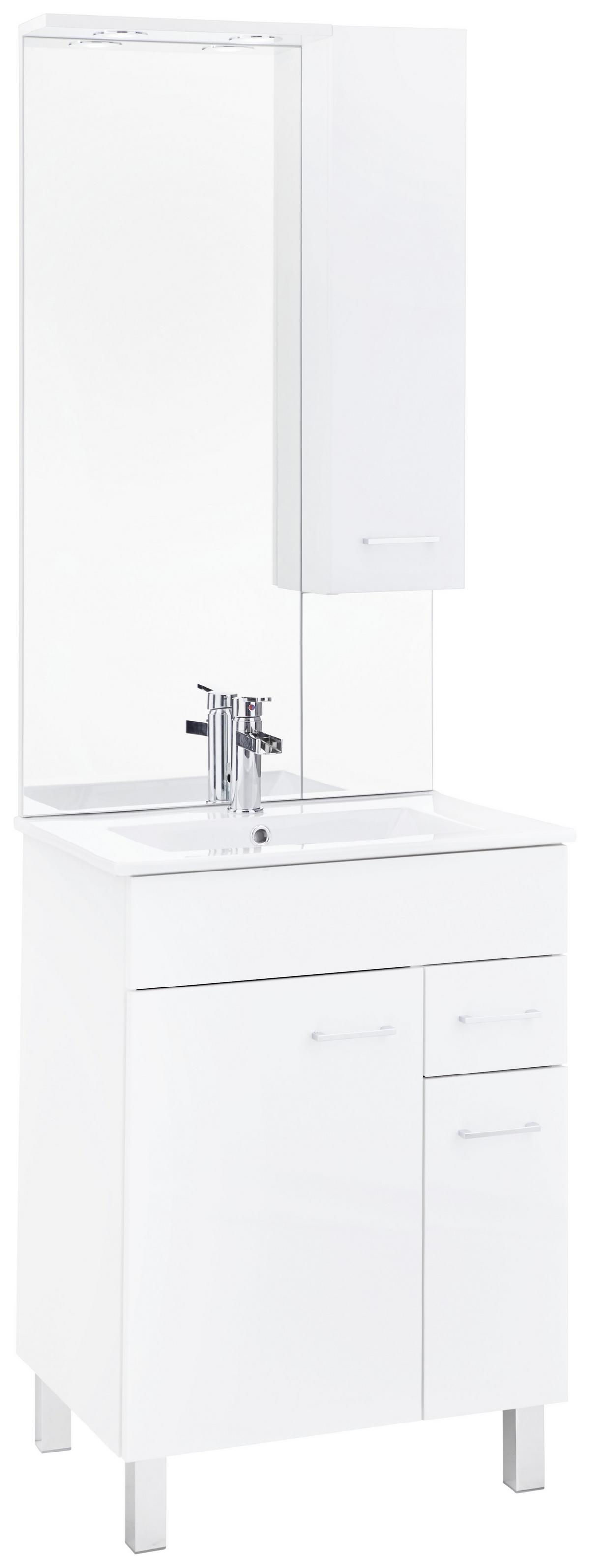 Kopalnica Modena, Bela - bela, Moderno, leseni material/keramika (60/197/46cm) - Mömax