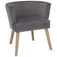 Stuhl in Grau/Naturfarben - Naturfarben/Grau, MODERN, Holz/Textil (71/64/74cm) - PREMIUM LIVING