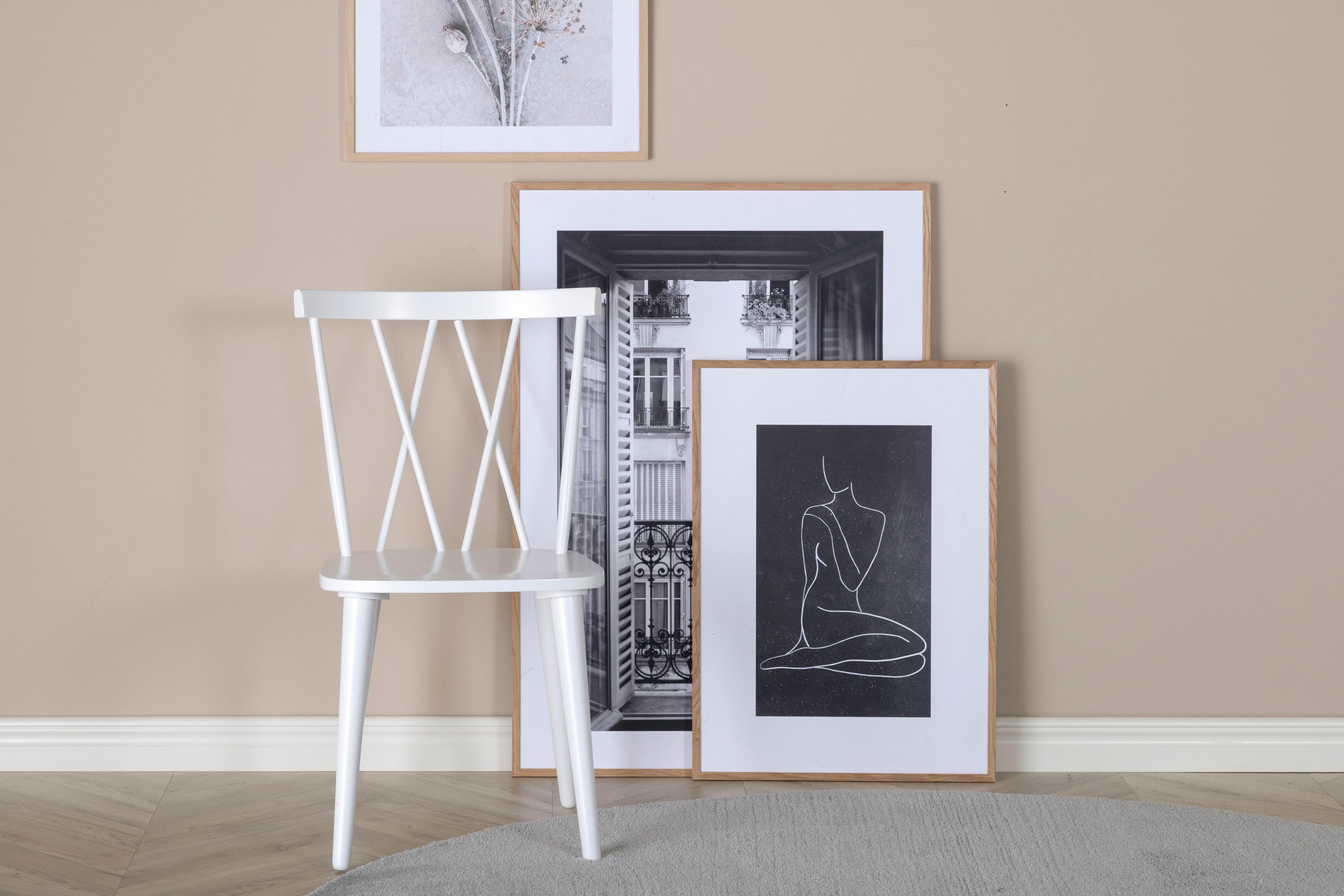 STUHL-SET MARIETTE - Weiß, Design, Holz (53.5/86/50cm) - Livetastic