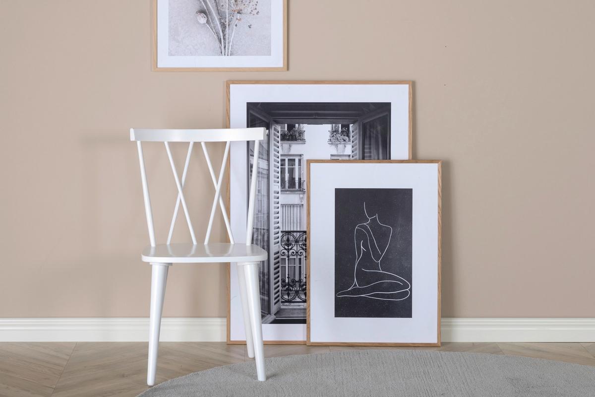 STUHL-SET MARIETTE - Weiß, Design, Holz (53.5/86/50cm) - Livetastic