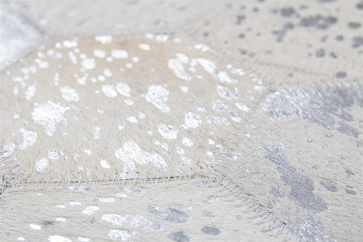 POUF DAZZLE 200 - Silberfarben/Grau, Design, Leder (45/45/45cm) - Kayoom