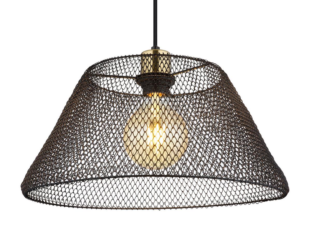 Hängeleuchte Baku Schwarz max. 40 Watt - Goldfarben/Schwarz, Trend, Kunststoff/Metall (36/120cm) - Globo