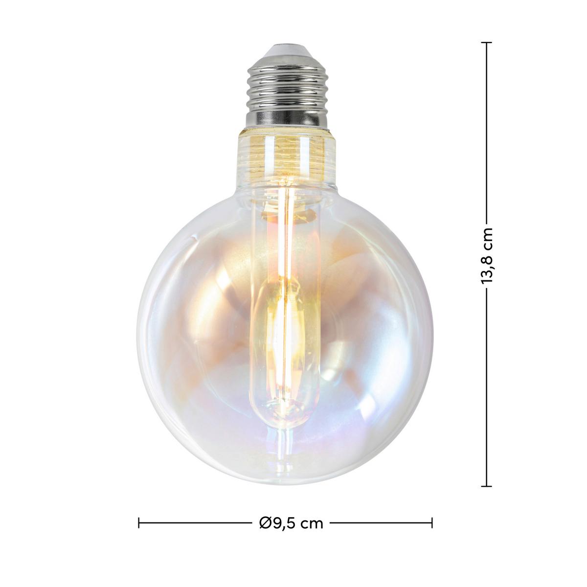 LED-Leuchtmittel Deko Perlmutt max. 5 Watt - Perlmutt, ROMANTIK / LANDHAUS, Glas/Metall (9,5/13,8cm) - Mömax