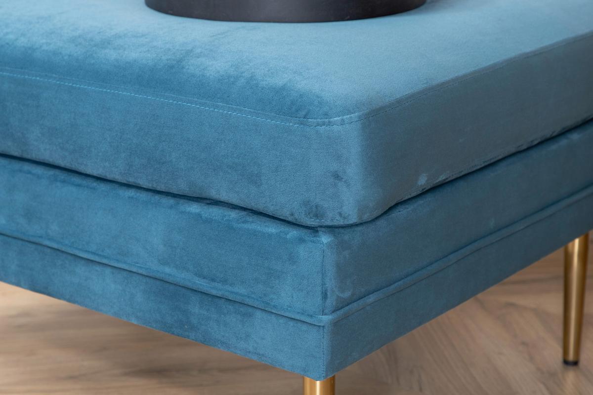 HOCKER BOOM - Blau/Goldfarben, Design, Kunststoff/Textil (90/49/70cm) - Livetastic