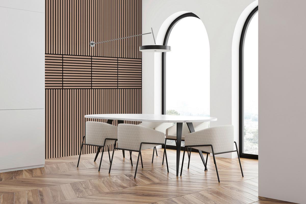 PANEL AKUSTYCZNY 11003B - kolor dębowy, Modern, materiał drewnopochodny (52/104cm)