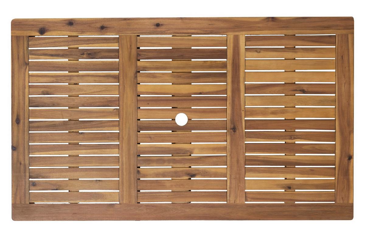 Gartentischgruppe 4-tlg. Naturfarben Akazienholz - Naturfarben, Natur, Holz - Gardenson