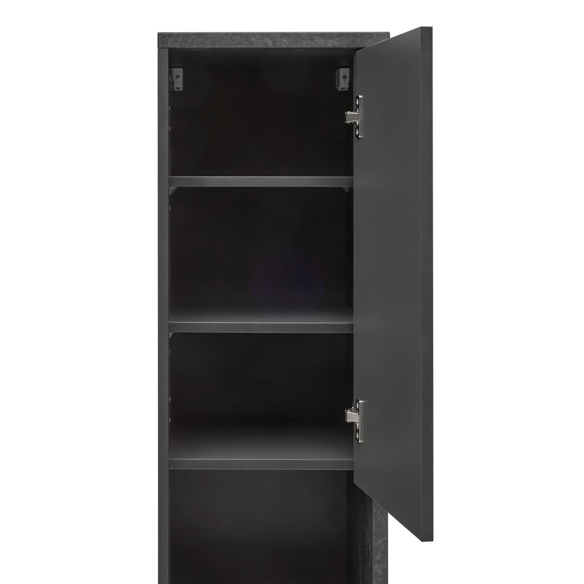 Hochschrank Camillo Anthrazit/Schwarz - Anthrazit/Schwarz, MODERN, Holzwerkstoff (35/170/38,5cm) - Mömax