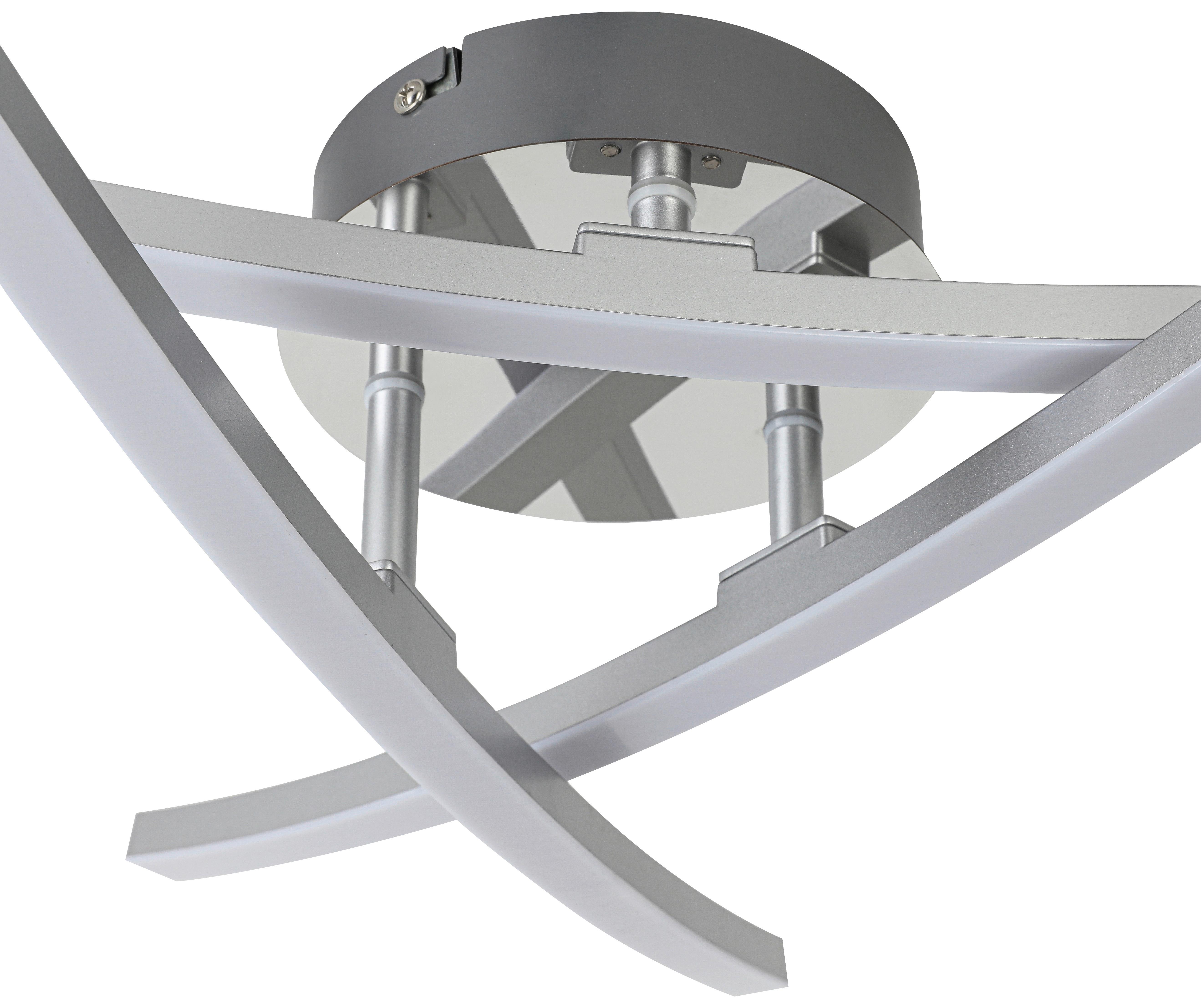 LED-TAKLAMPA KRISTINA - kromfärg/silver, Modern, metall/plast (56/56/11cm) - Mömax