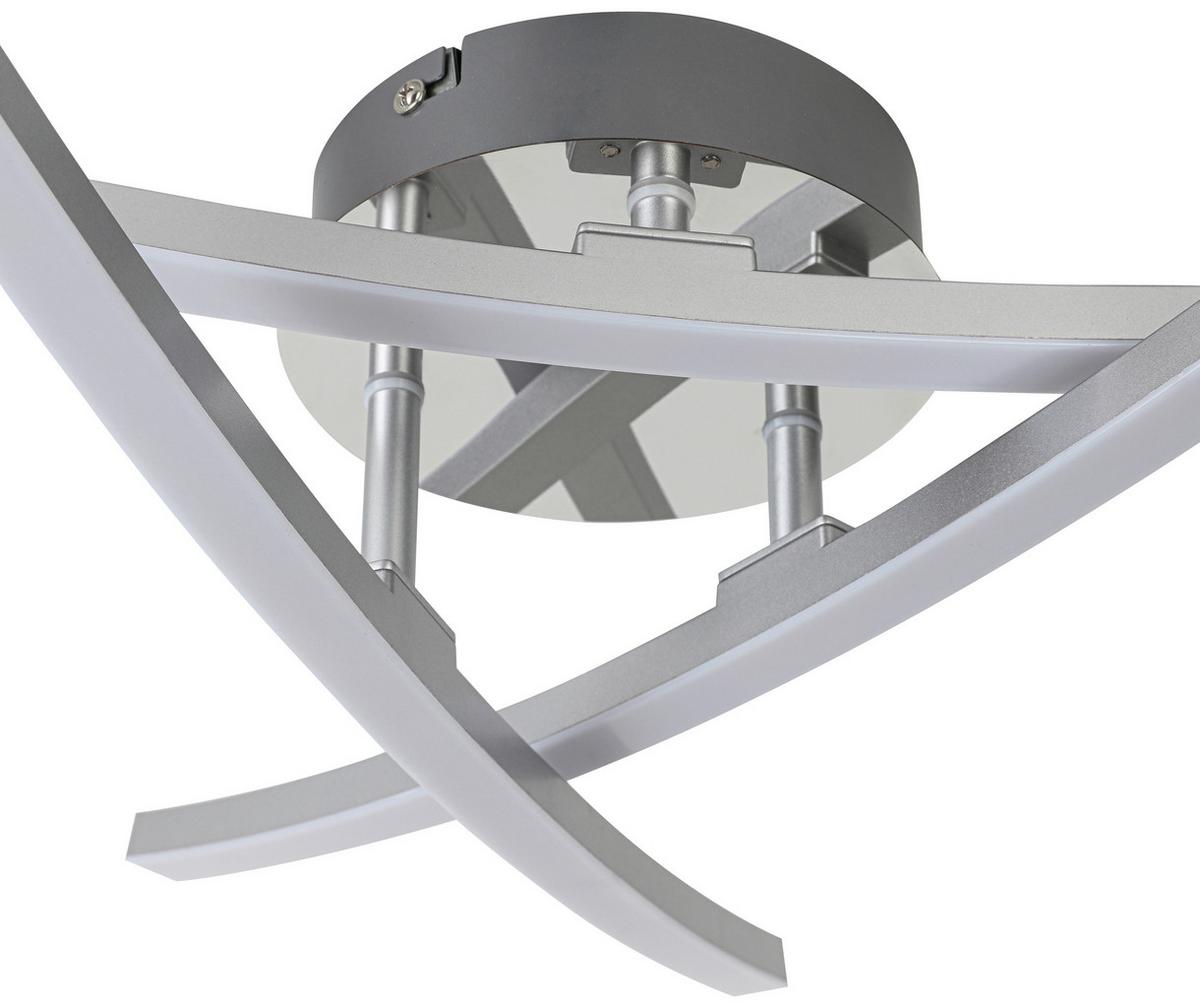 LED-Deckenleuchte Kristina Silber-/Chromfarben max. 18 W - Chromfarben/Silberfarben, MODERN, Kunststoff/Metall (52/11cm) - Mömax