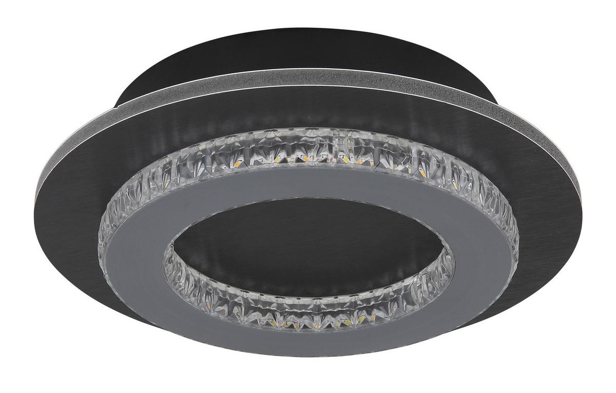 LED-DECKENLEUCHTE 48042-12A  JAYDEN - Klar/Anthrazit, Design, Kunststoff/Metall (20/5,5cm) - Globo